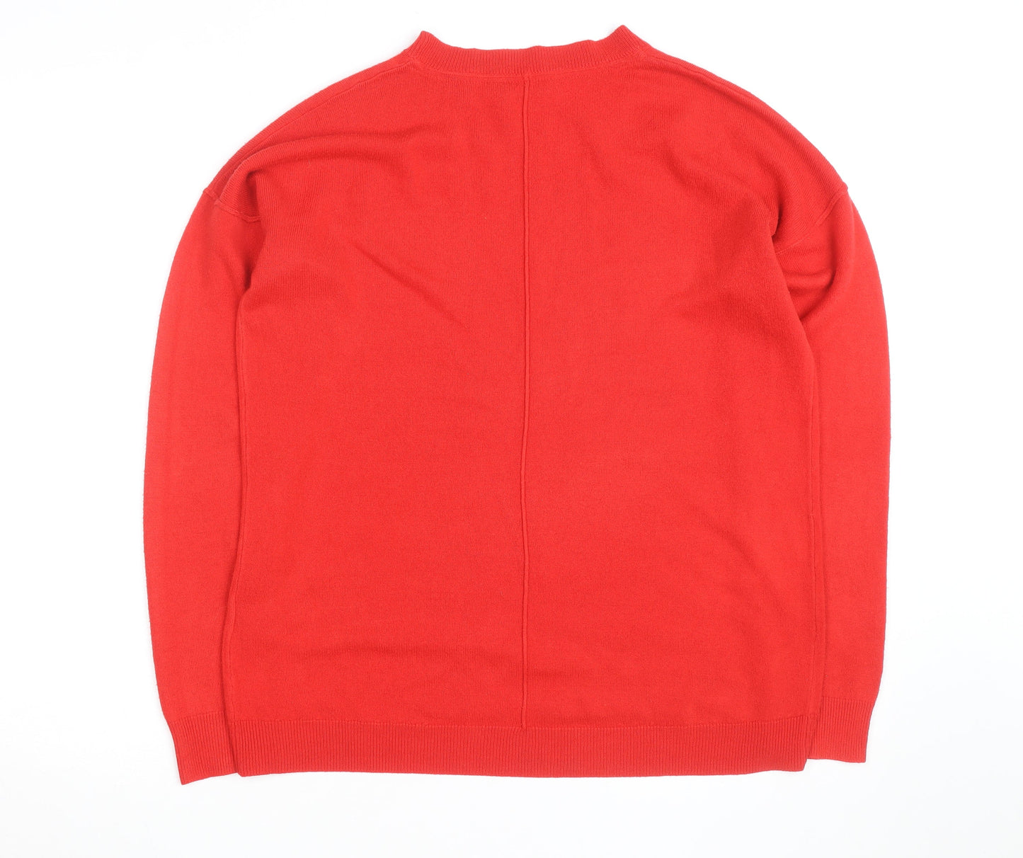Principles Women's Red Crew Neck Long Sleeve Cotton Jumper Size 12