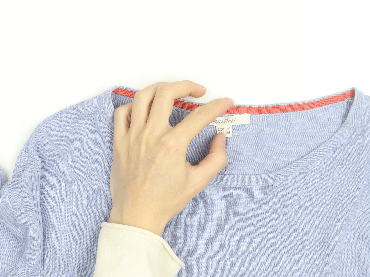 White Stuff Women Blue Size 8 Crew Neck Pullover Jumper