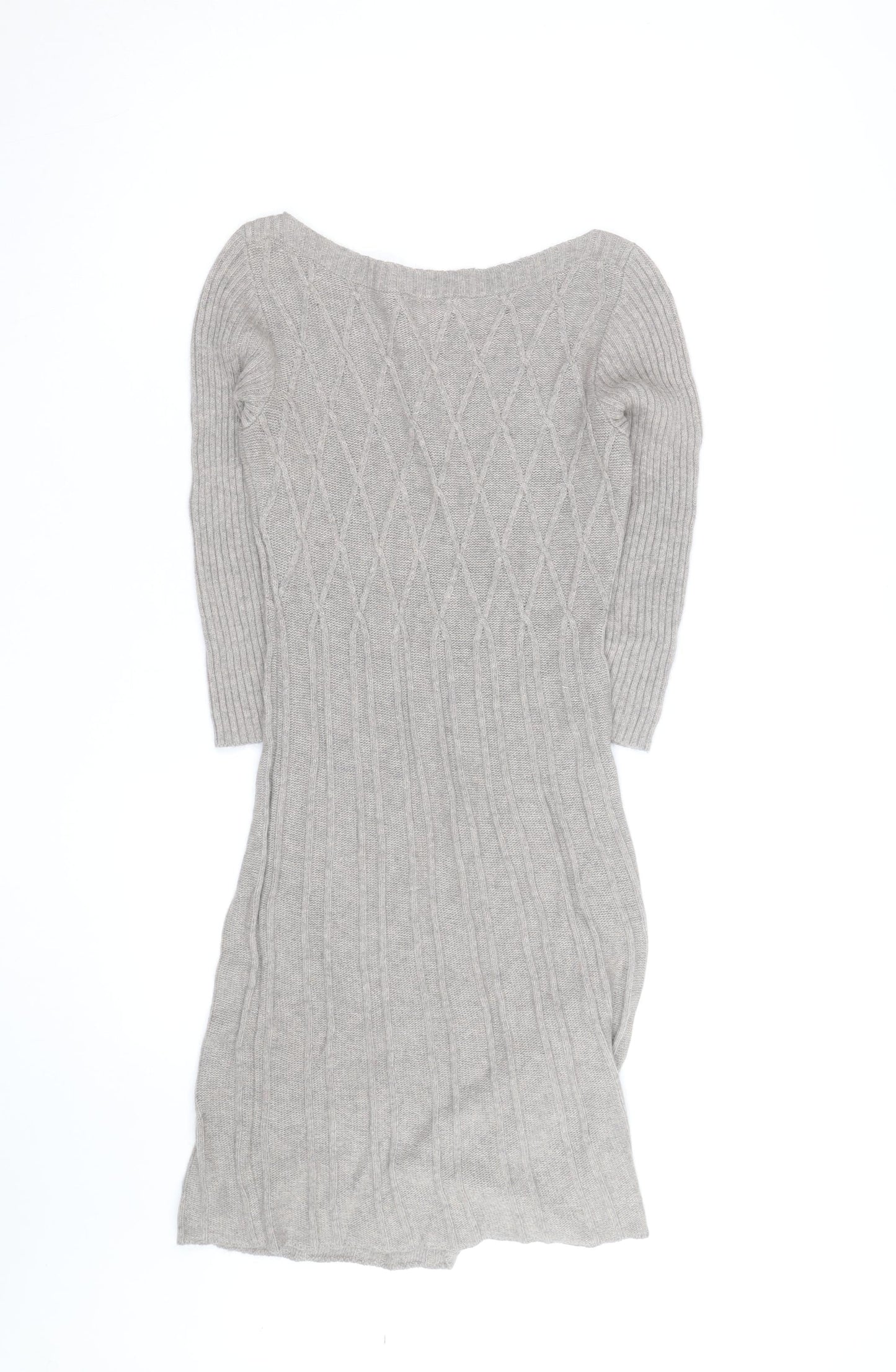 Monsoon Women’s Grey Wool Angora Knit Jumper Dress Size S