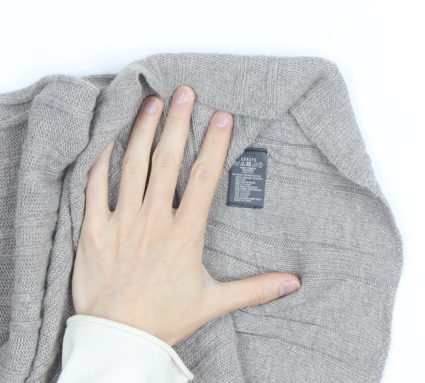 Monsoon Women’s Grey Wool Angora Knit Jumper Dress Size S