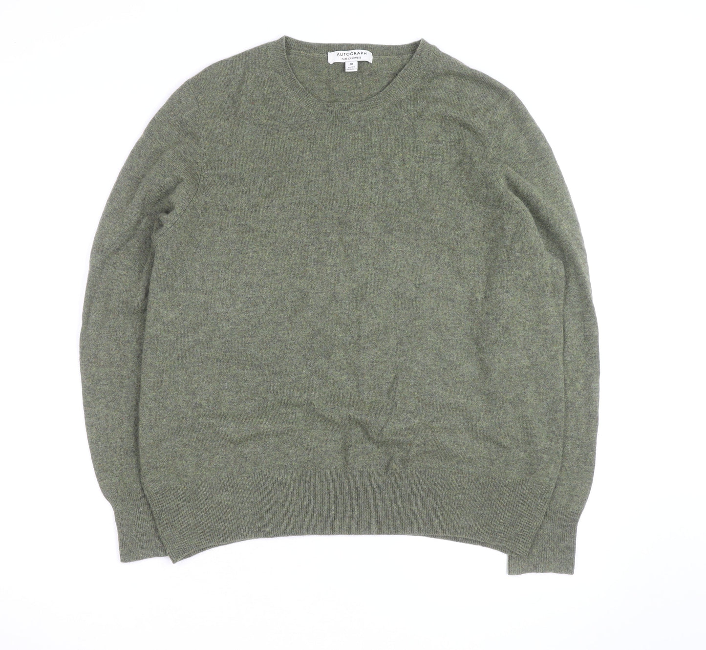 Marks and Spencer Women’s Green Pure Cashmere Jumper Size 18