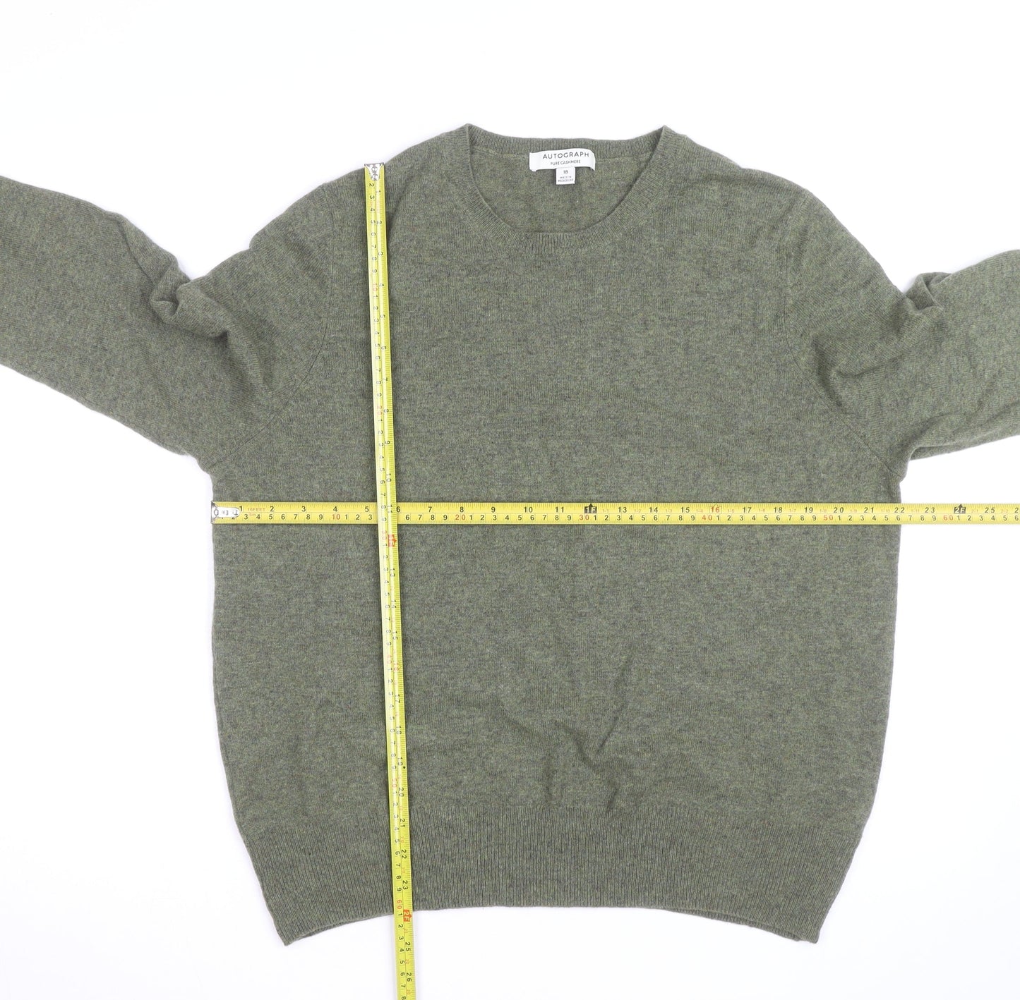 Marks and Spencer Women’s Green Pure Cashmere Jumper Size 18