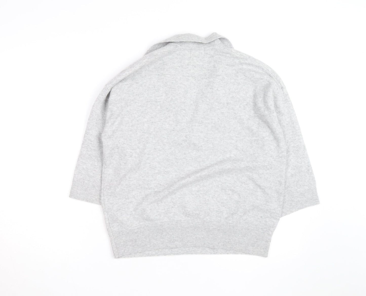 H&M Men's Grey Collared Pullover Jumper Size M