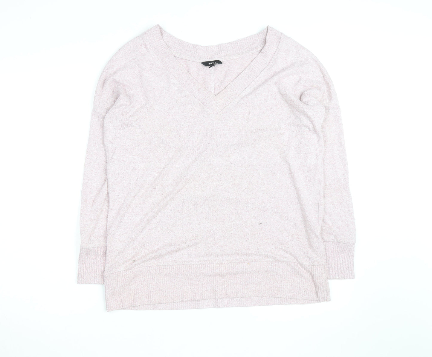 Next Men Pink V-Neck Knit Pullover Jumper Size L