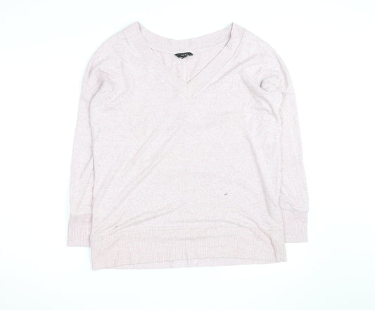 Next Men Pink V-Neck Knit Pullover Jumper Size L