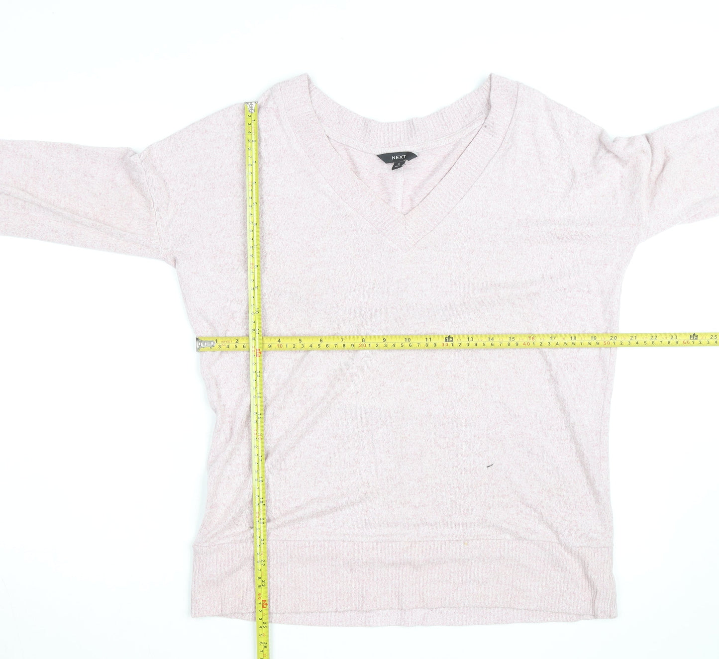 Next Men Pink V-Neck Knit Pullover Jumper Size L