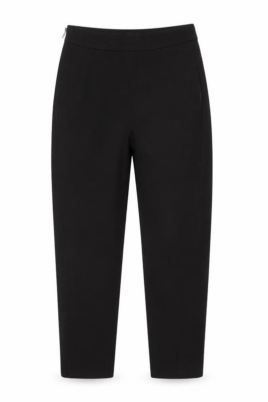 JCL Womens Black Ankle Tapered Stretch Zip Trousers Size M