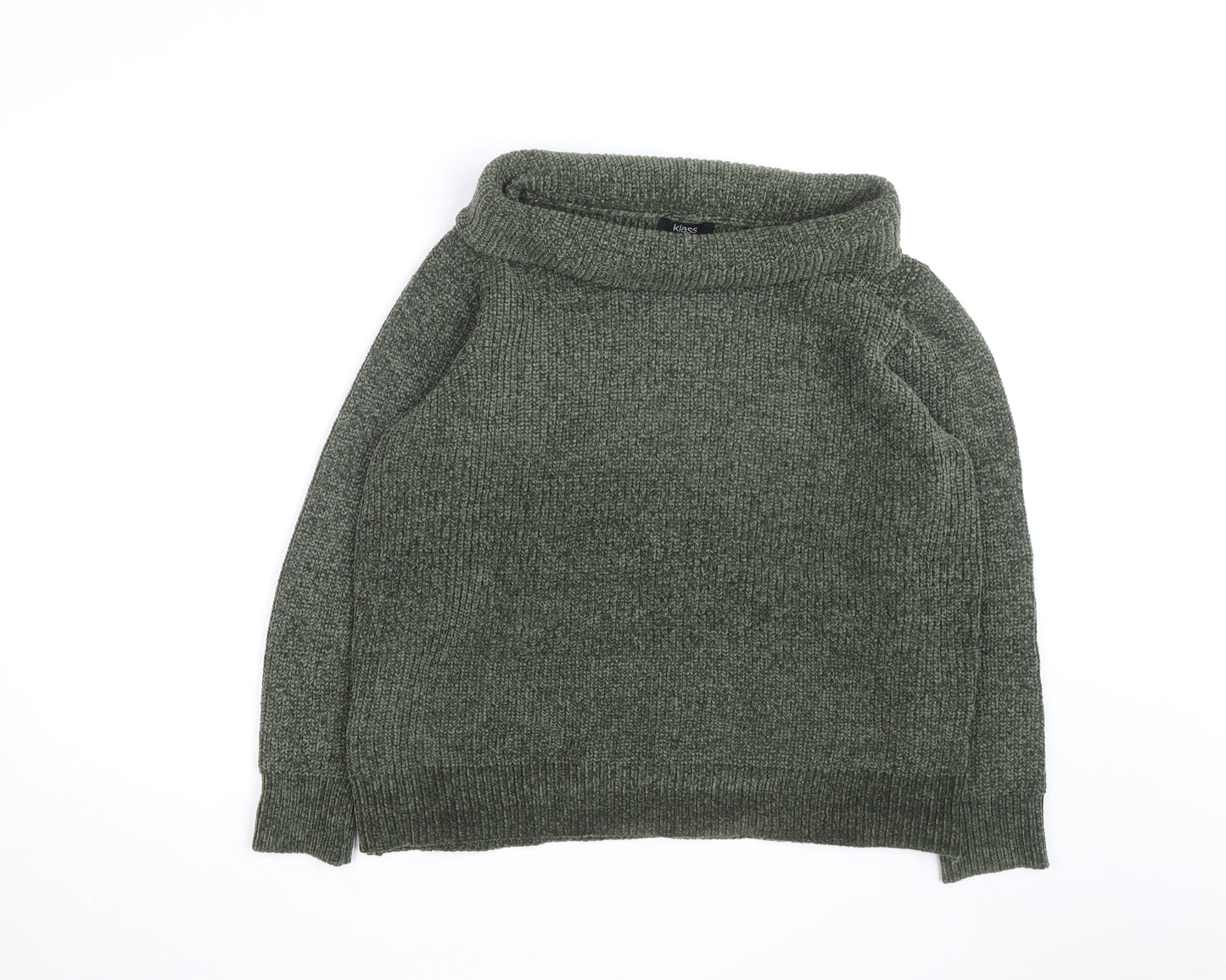 Klass Mens Green XL Roll Neck Chunky Knit Pullover Jumper