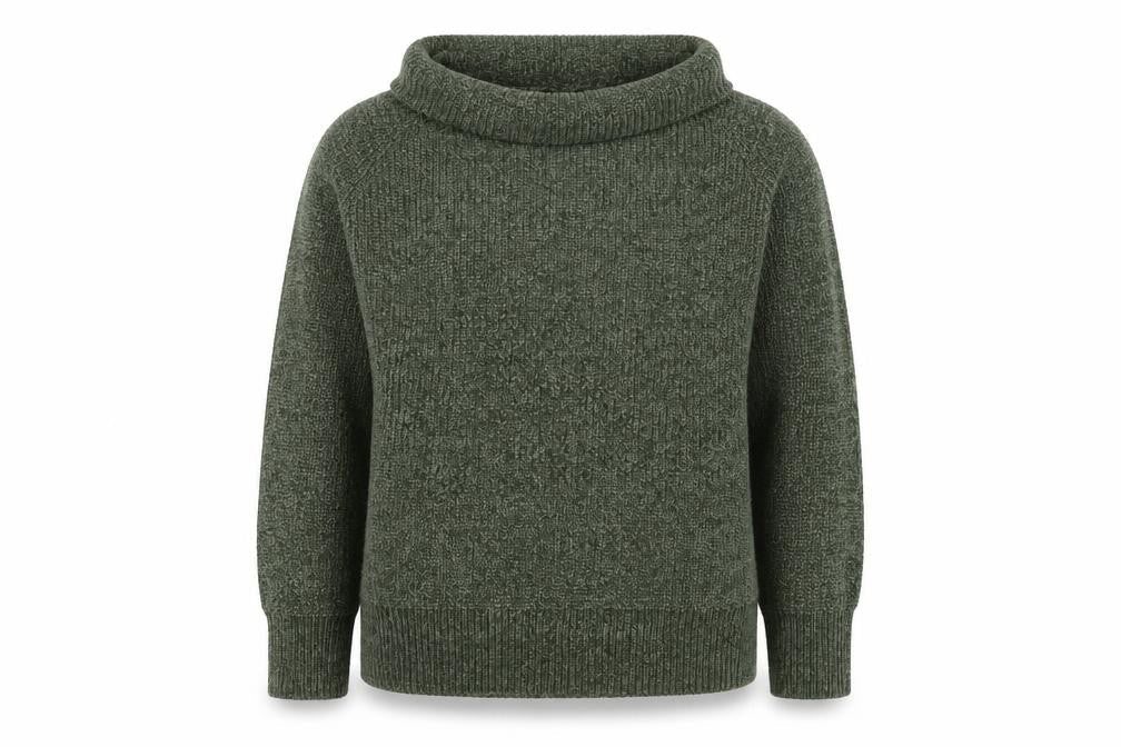 Klass Mens Green XL Roll Neck Chunky Knit Pullover Jumper