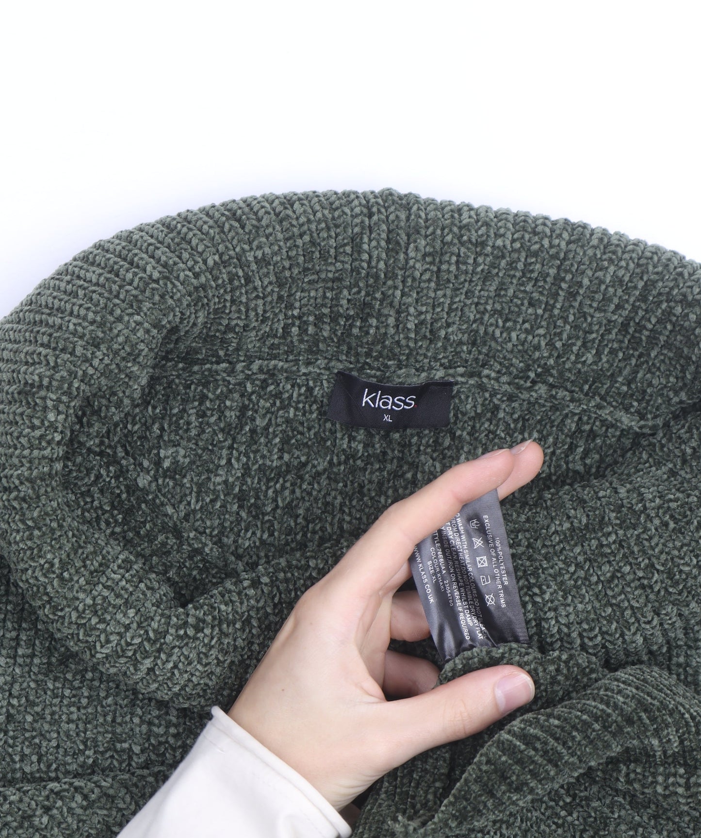 Klass Mens Green XL Roll Neck Chunky Knit Pullover Jumper