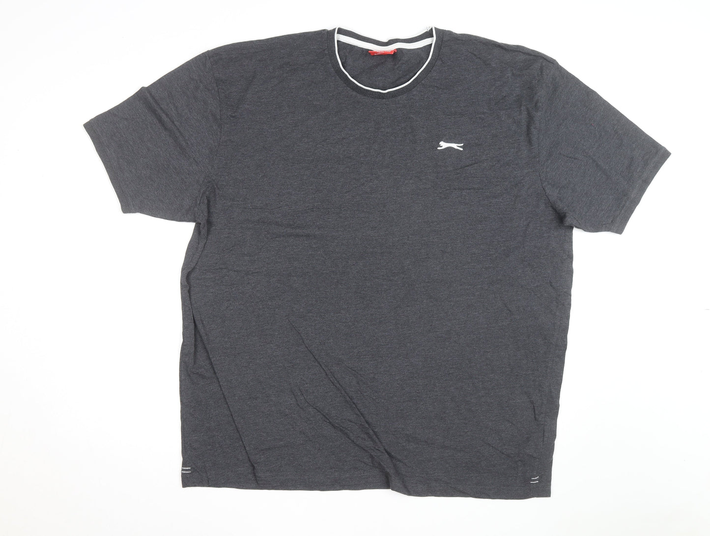 Slazenger Men's Grey 4XL Crew Neck Cotton T-Shirt
