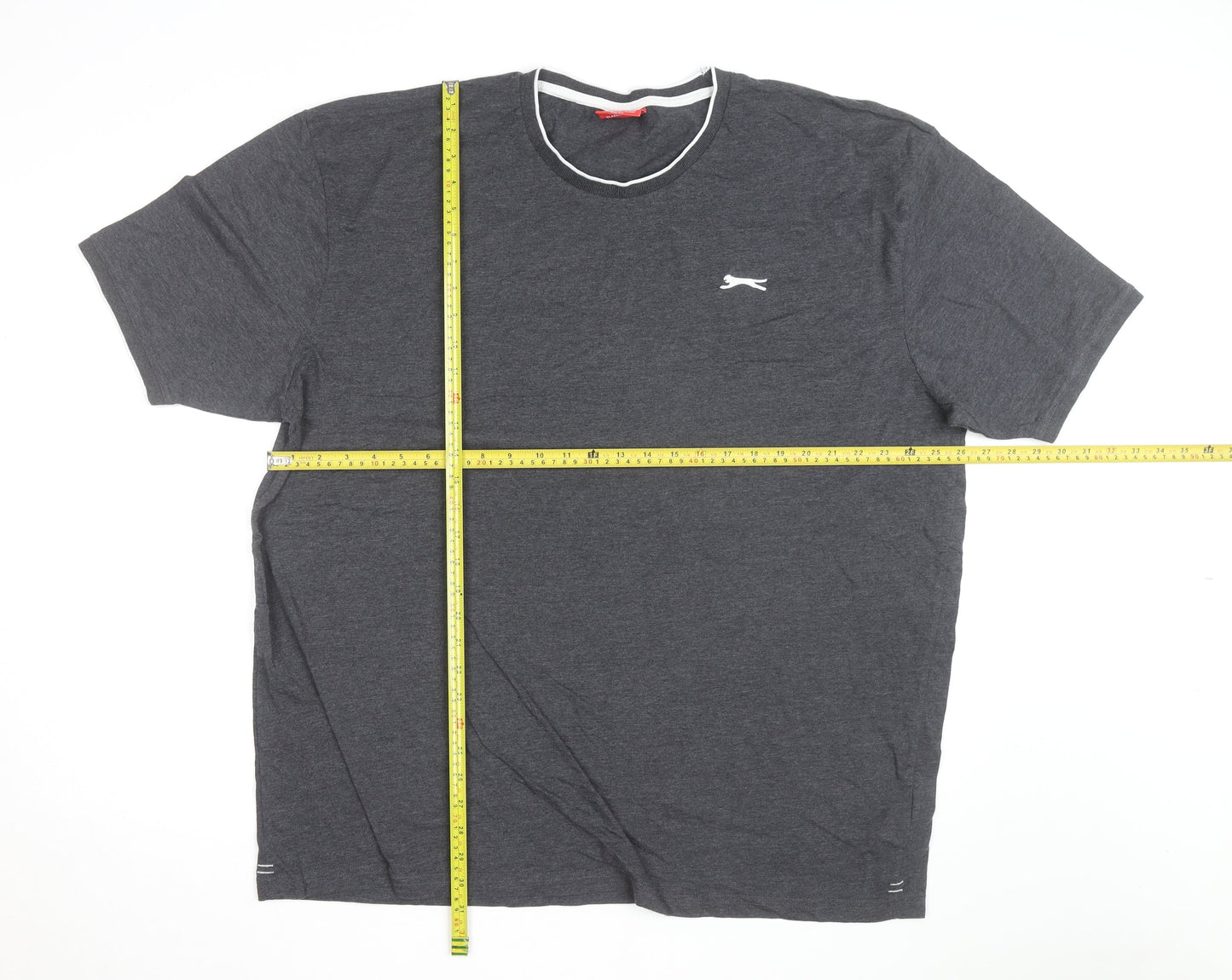 Slazenger Men's Grey 4XL Crew Neck Cotton T-Shirt