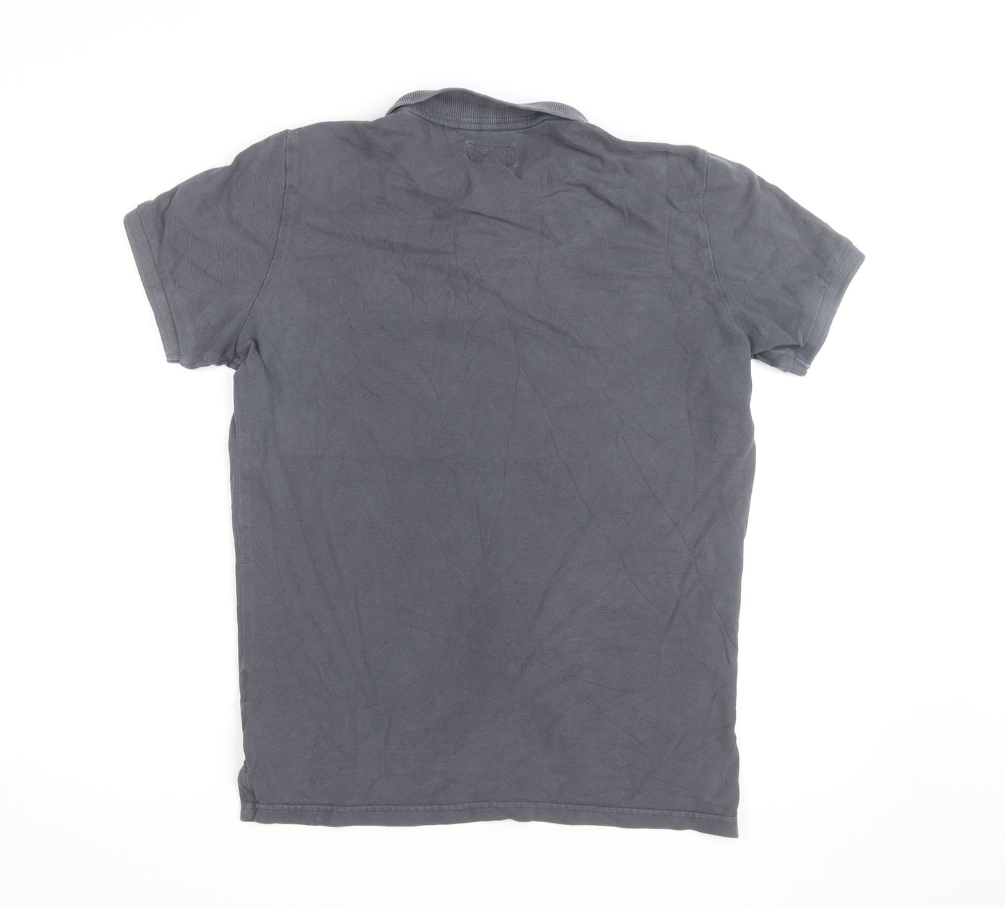 Superdry Men's Grey Cotton Polo Shirt L Classic Fit