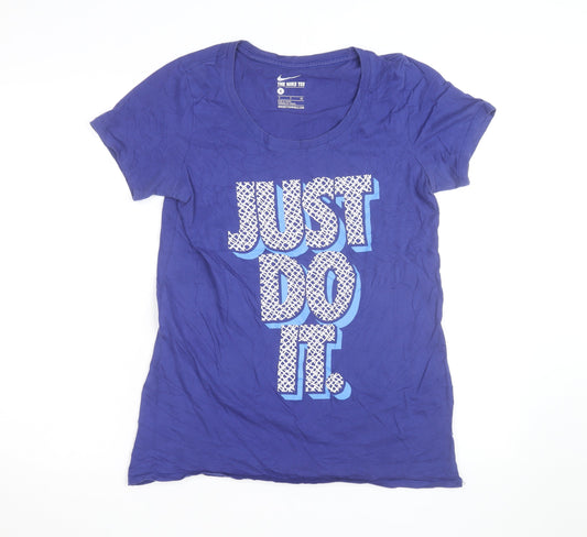 Nike Women's Blue Just Do It T-Shirt Size S Short Sleeve Cotton