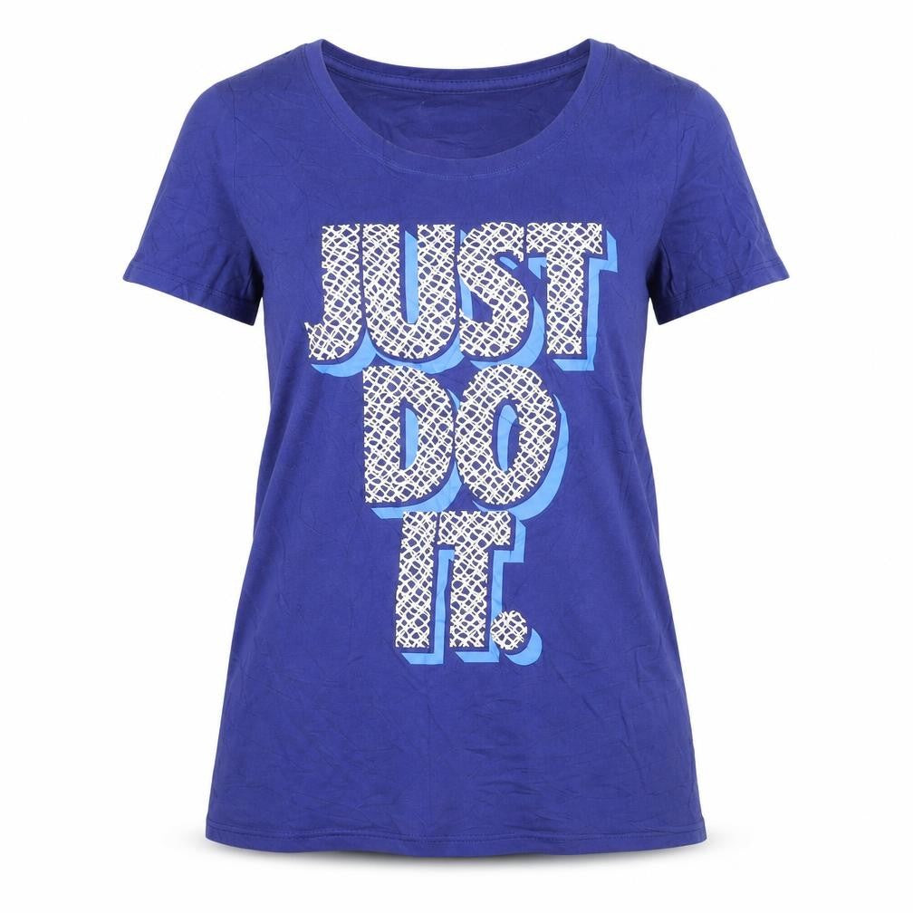 Nike Women's Blue Just Do It T-Shirt Size S Short Sleeve Cotton