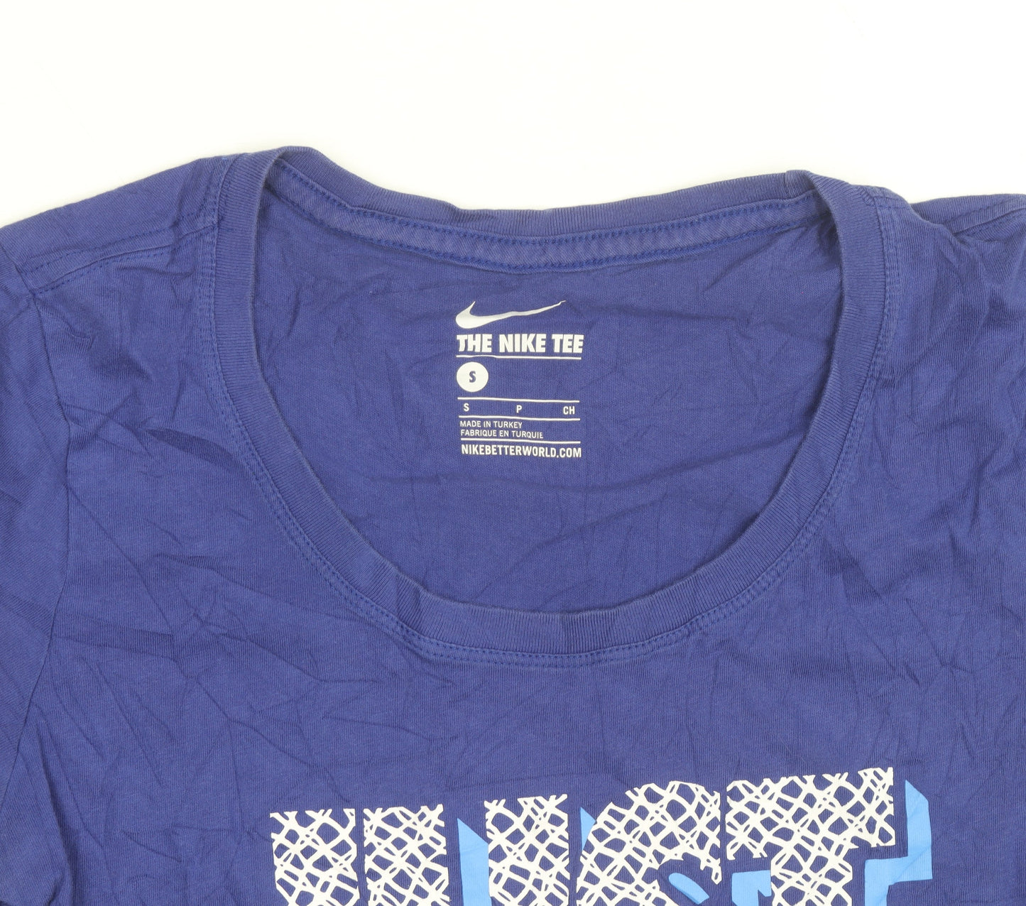 Nike Women's Blue Just Do It T-Shirt Size S Short Sleeve Cotton