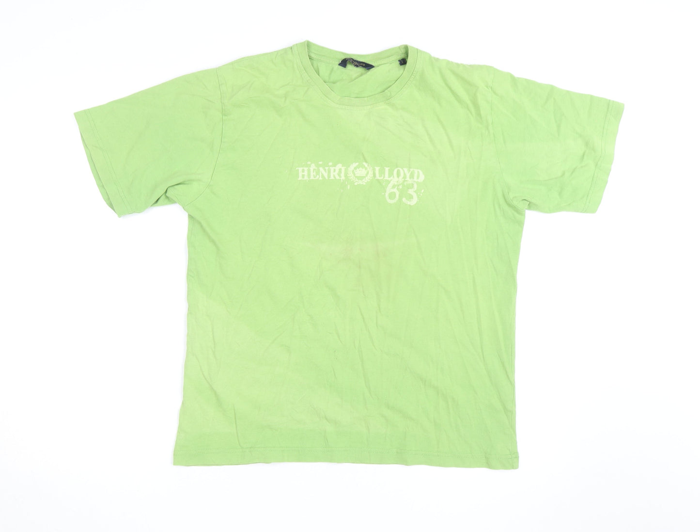 Henri Lloyd Men's Green Crew Neck Short Sleeve T-Shirt Size L