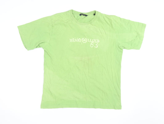 Henri Lloyd Men's Green Crew Neck Short Sleeve T-Shirt Size L