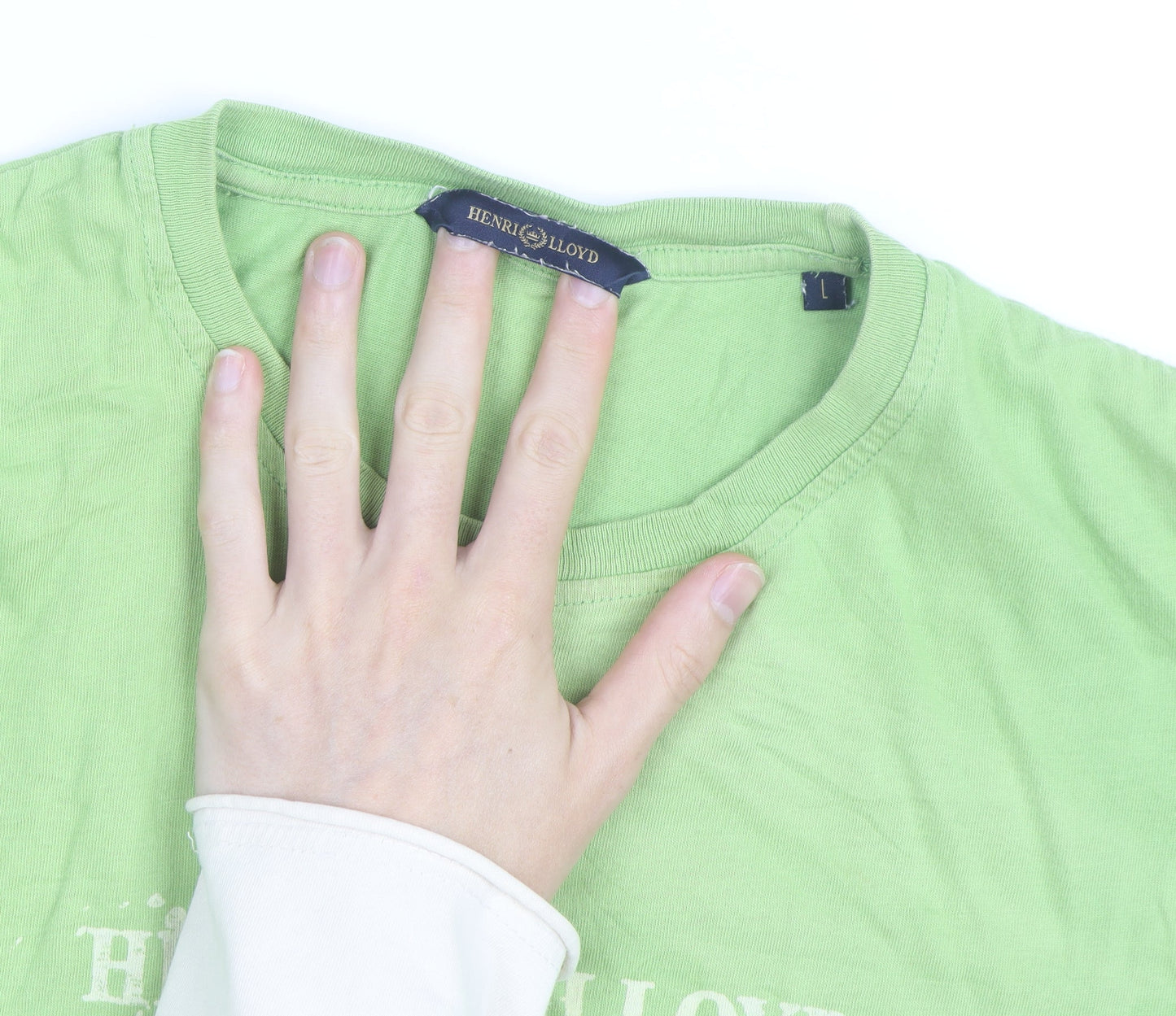 Henri Lloyd Men's Green Crew Neck Short Sleeve T-Shirt Size L