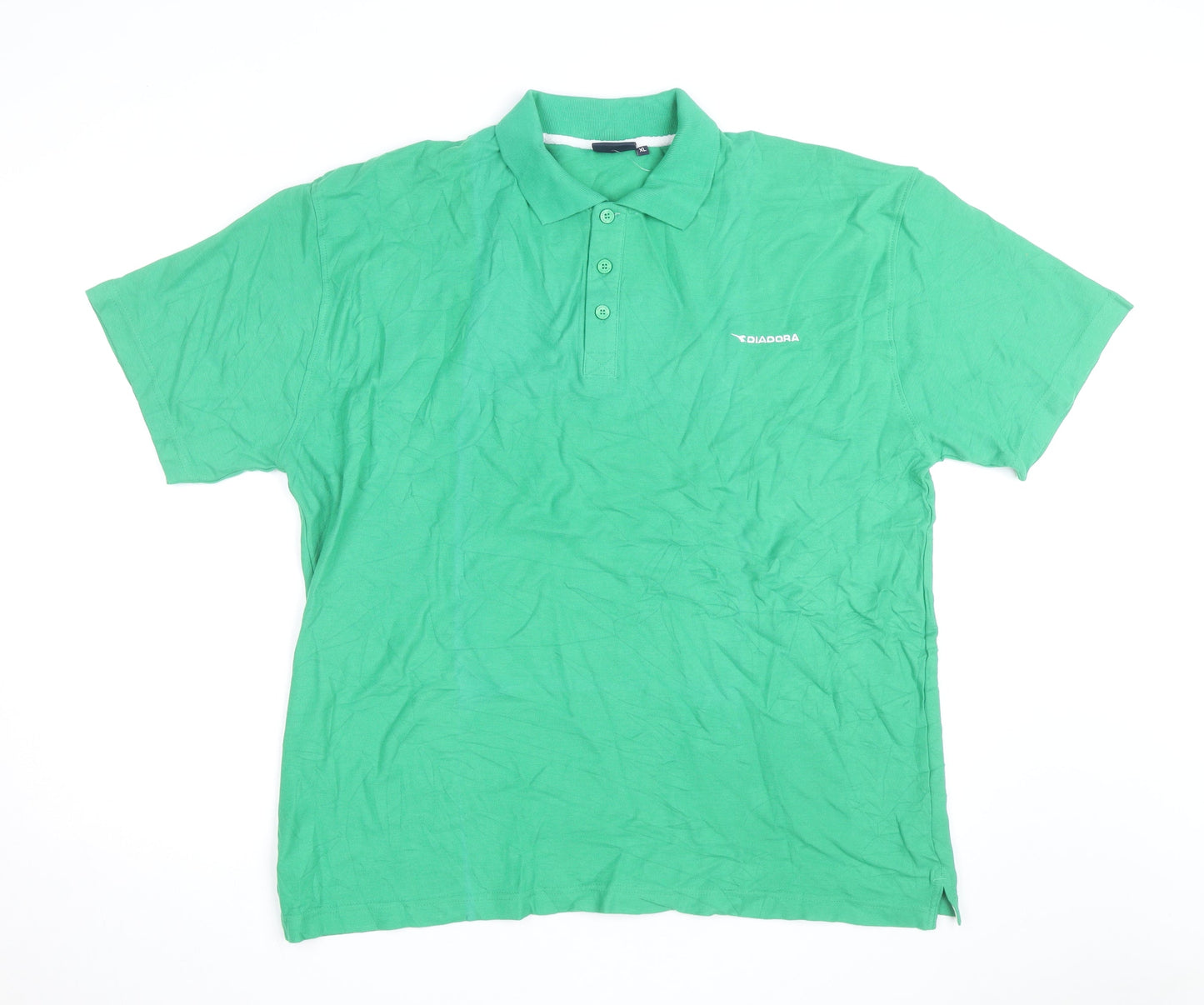 Diadora Men's Green XL Cotton Polo Shirt Casual Sports Top