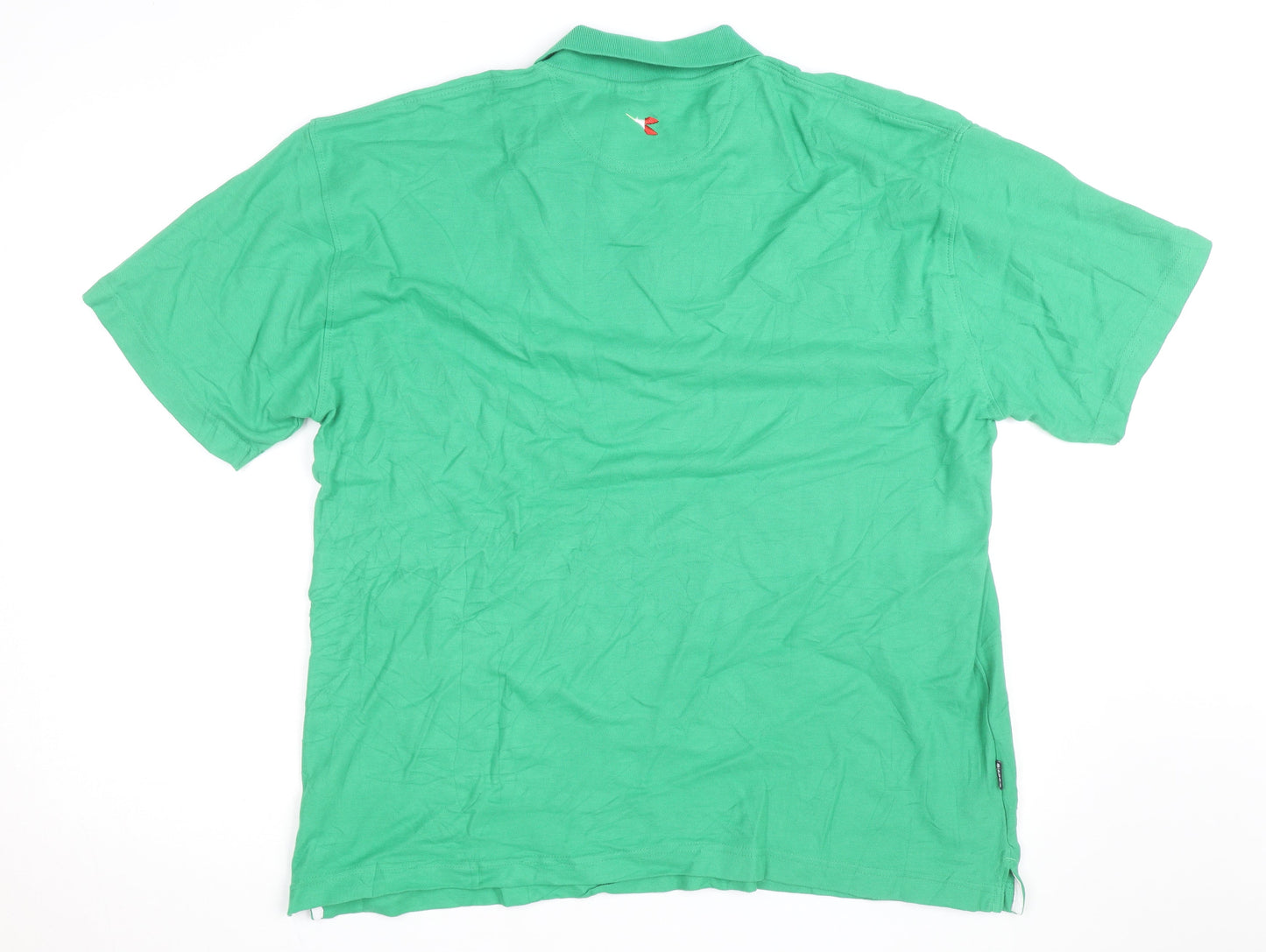 Diadora Men's Green XL Cotton Polo Shirt Casual Sports Top