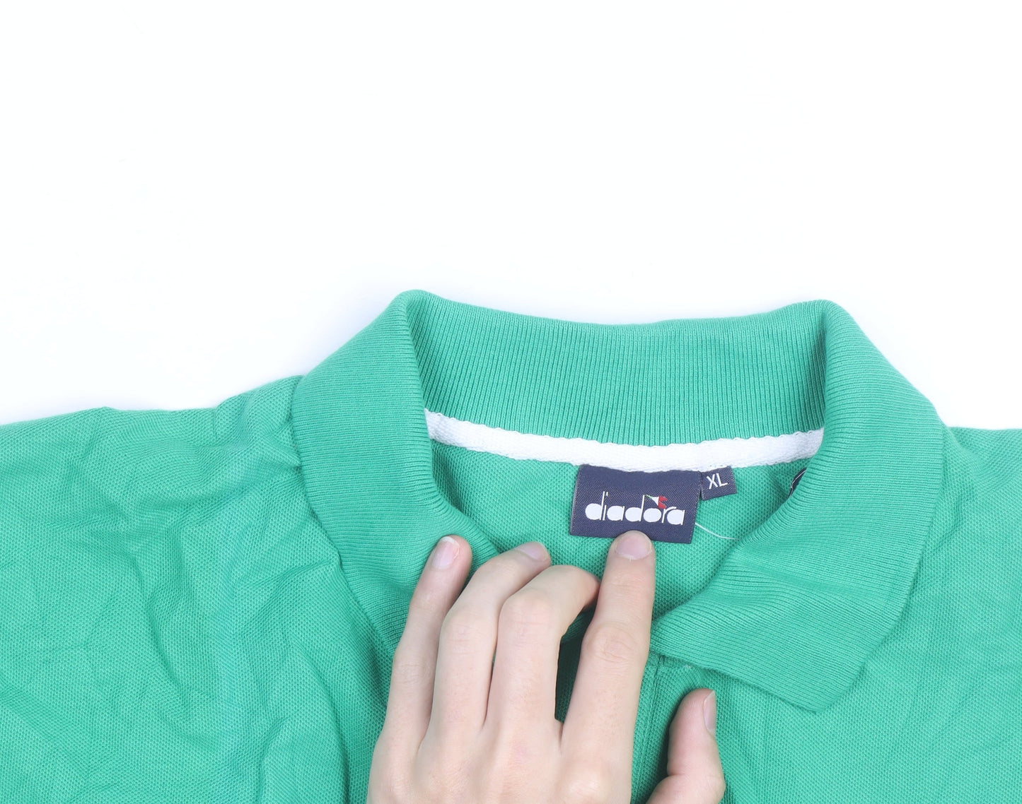 Diadora Men's Green XL Cotton Polo Shirt Casual Sports Top