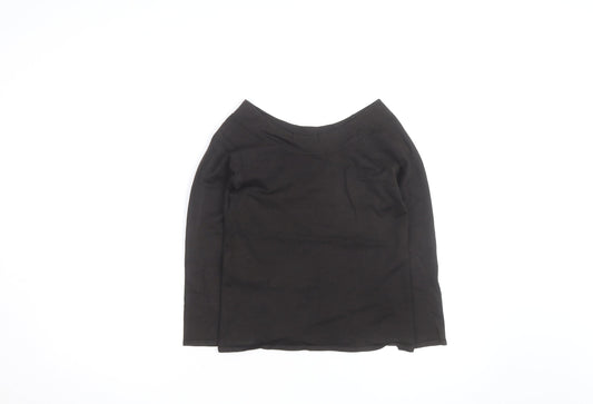 Hobbs Women’s Black Cotton Boat Neck Pullover Jumper Size 12