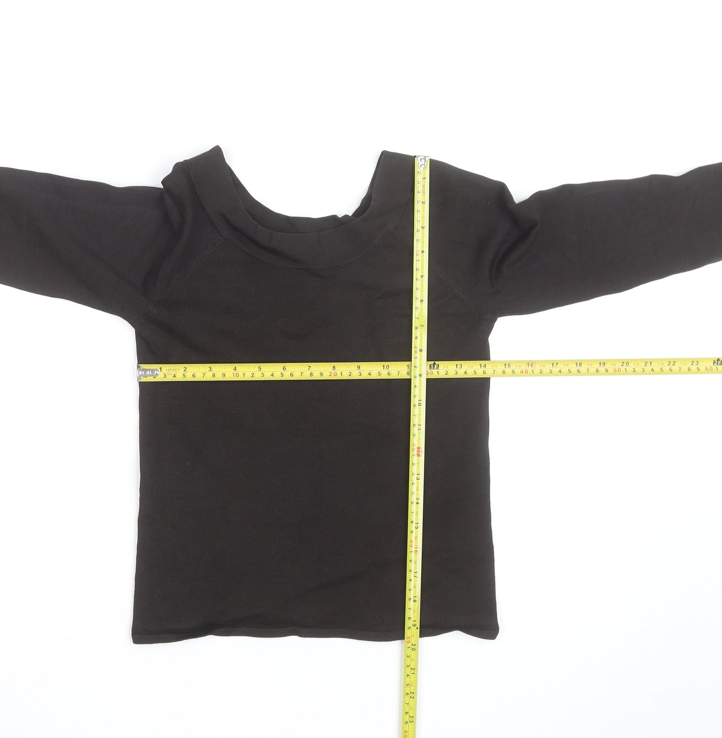 Hobbs Women’s Black Cotton Boat Neck Pullover Jumper Size 12