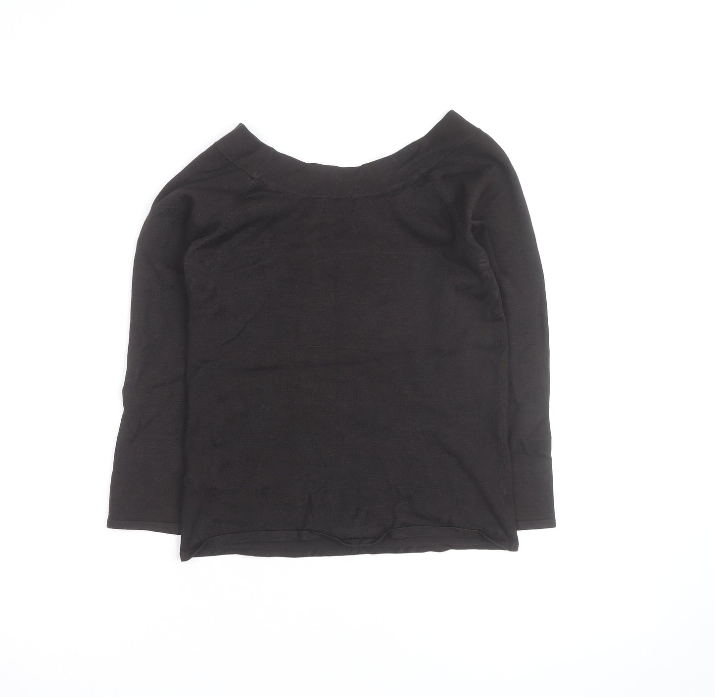 Hobbs Women’s Black Cotton Boat Neck Pullover Jumper Size 12