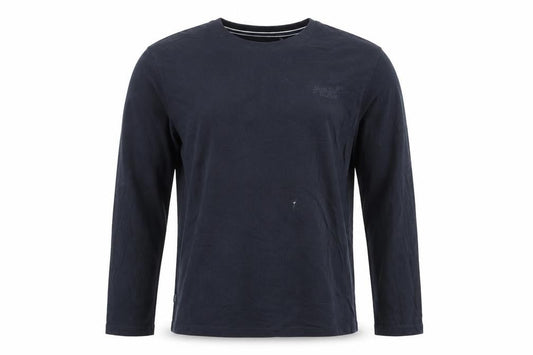 Superdry Men's Navy Blue Long Sleeve Organic Cotton Crew Neck Top XL