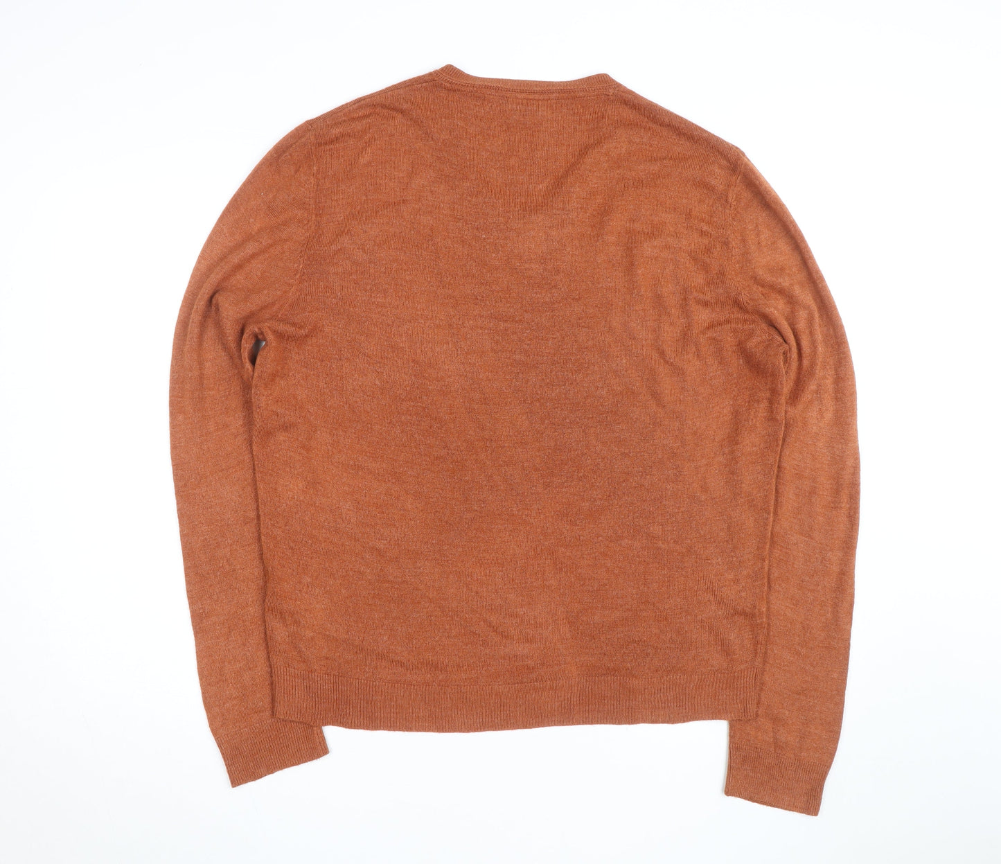 Jeff Banks Men's Brown Acrylic V-Neck Jumper XL Regular Fit