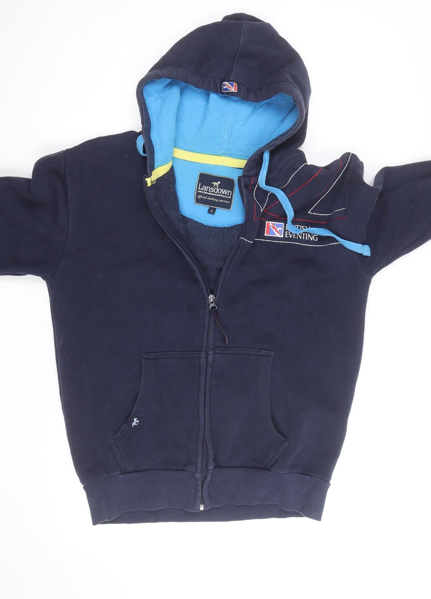 Lansdown Men's Blue Full Zip Hoodie S Embroidered British Eventing