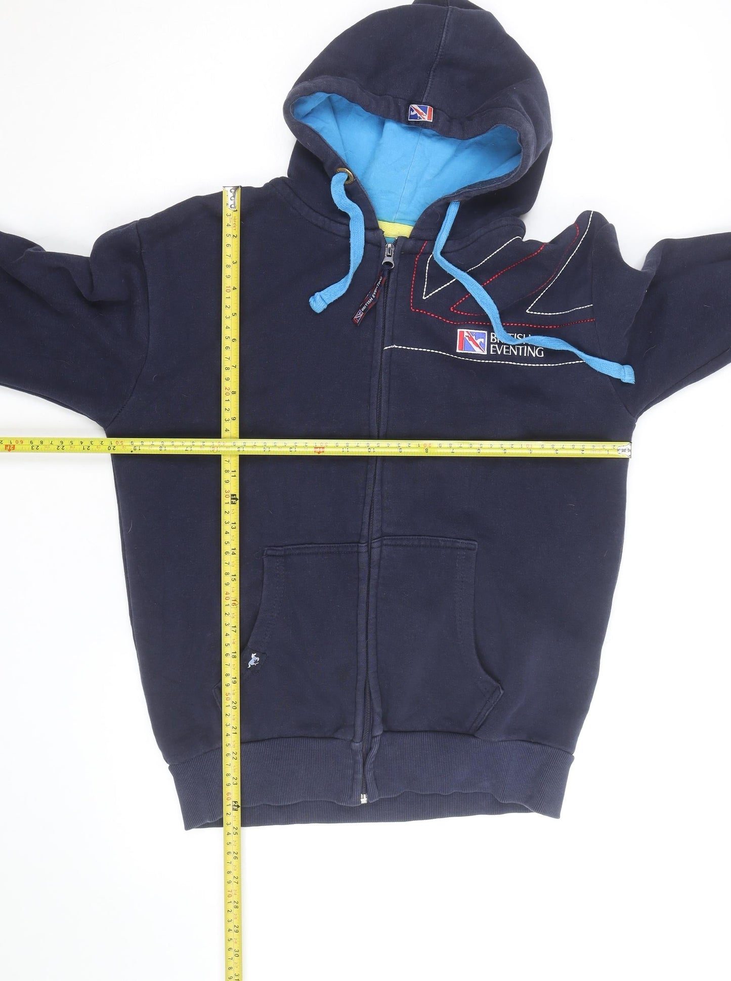 Lansdown Men's Blue Full Zip Hoodie S Embroidered British Eventing