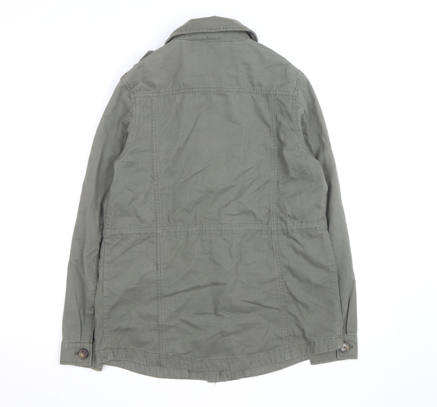New Look Women's Green Military Jacket Size 10 Cotton Casual
