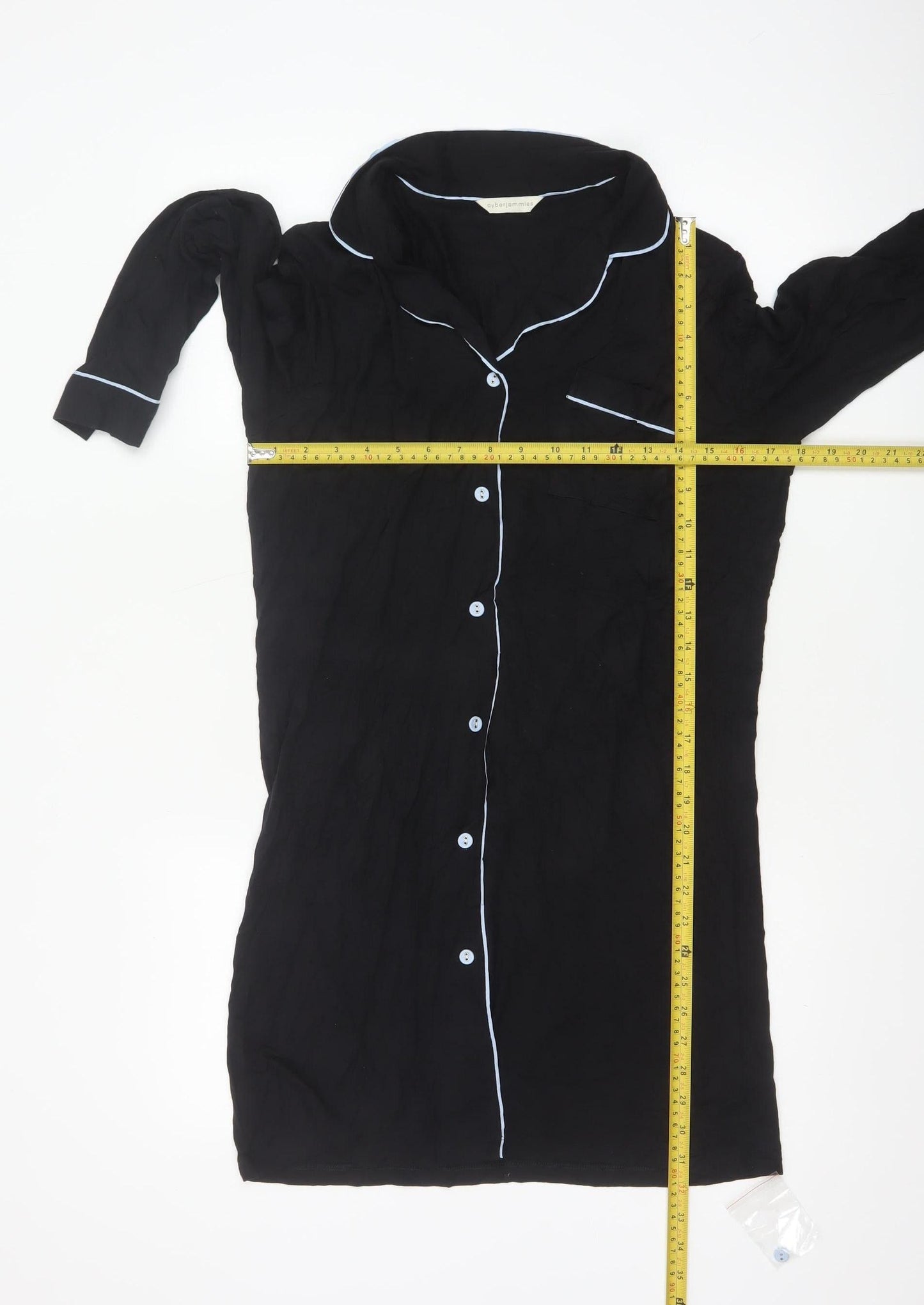 Cyberjammies Womens Black Long Sleeve Modal Nightshirt UK 10