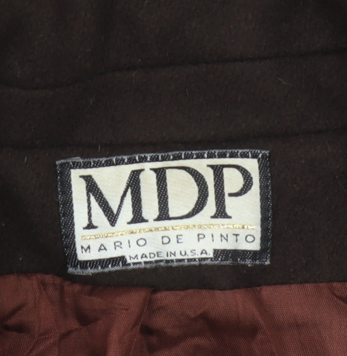 Mario De Pinto Women's Brown Wool Pea Coat Size 14