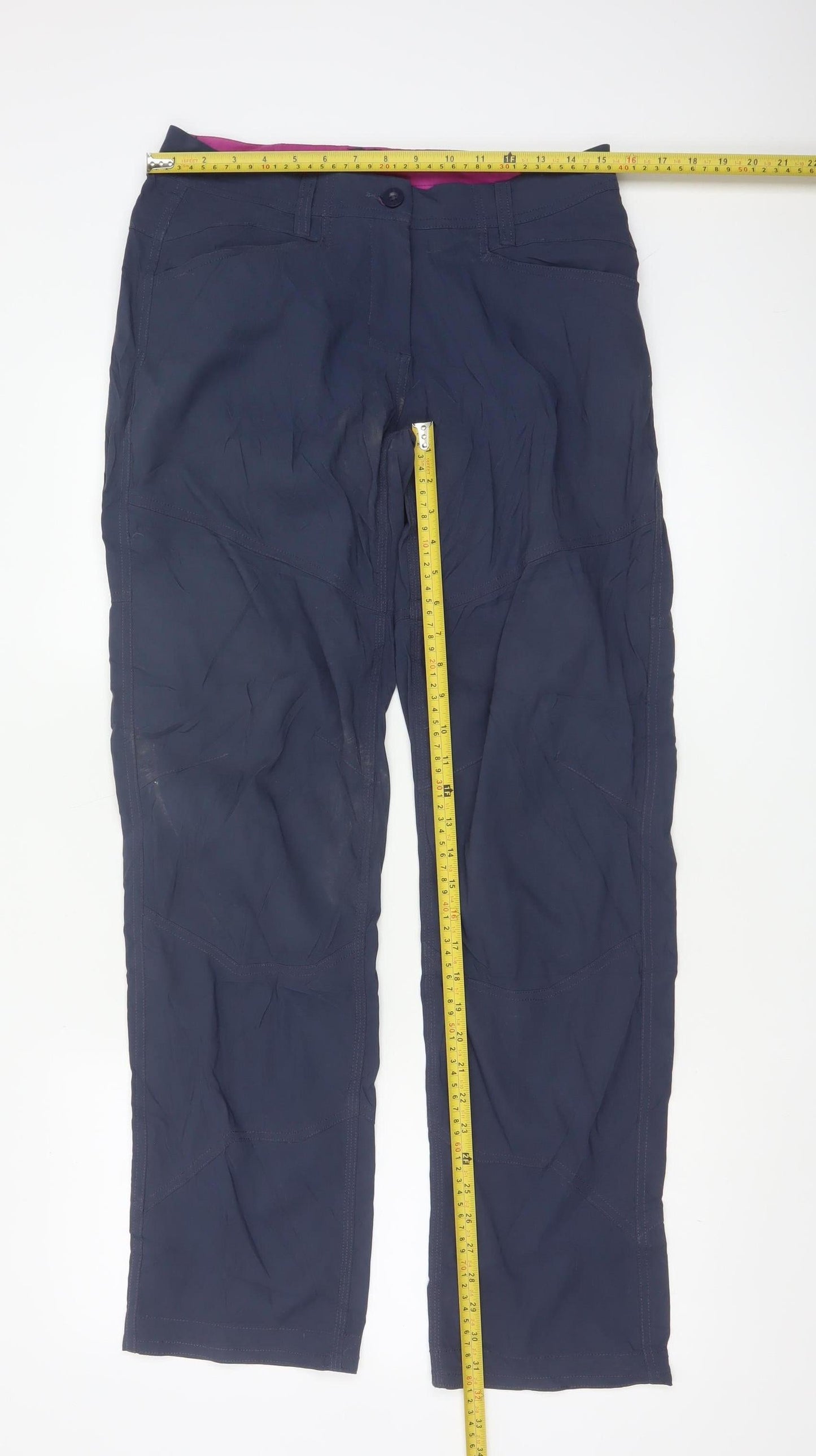 TOG24 Women's Blue Cargo Trousers Size 10 Long Polyamide Stretch