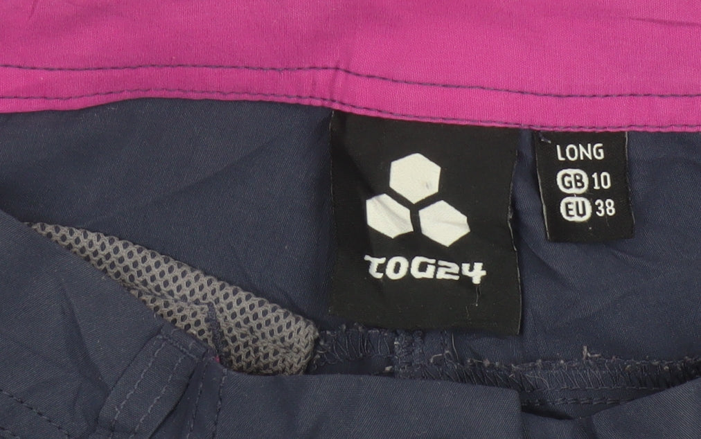 TOG24 Women's Blue Cargo Trousers Size 10 Long Polyamide Stretch