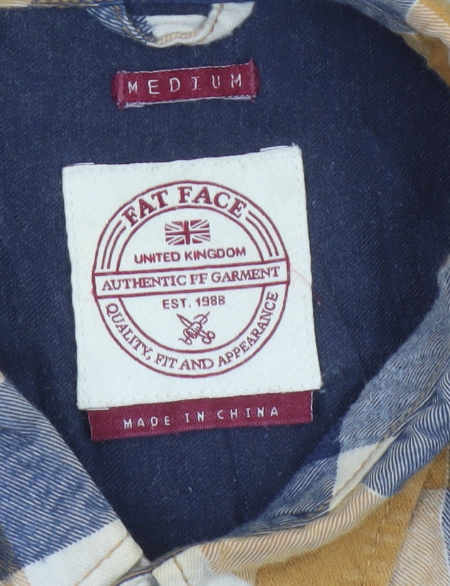 Fat Face Men's Multicoloured Check Cotton Button-Up Shirt Size M