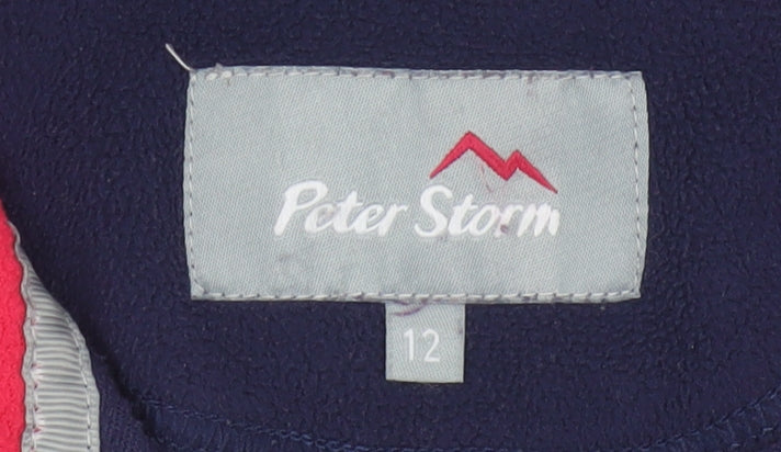 Peter Storm Women's Navy 1/2 Zip Fleece Pullover Size 12 Outdoor Warm Lined