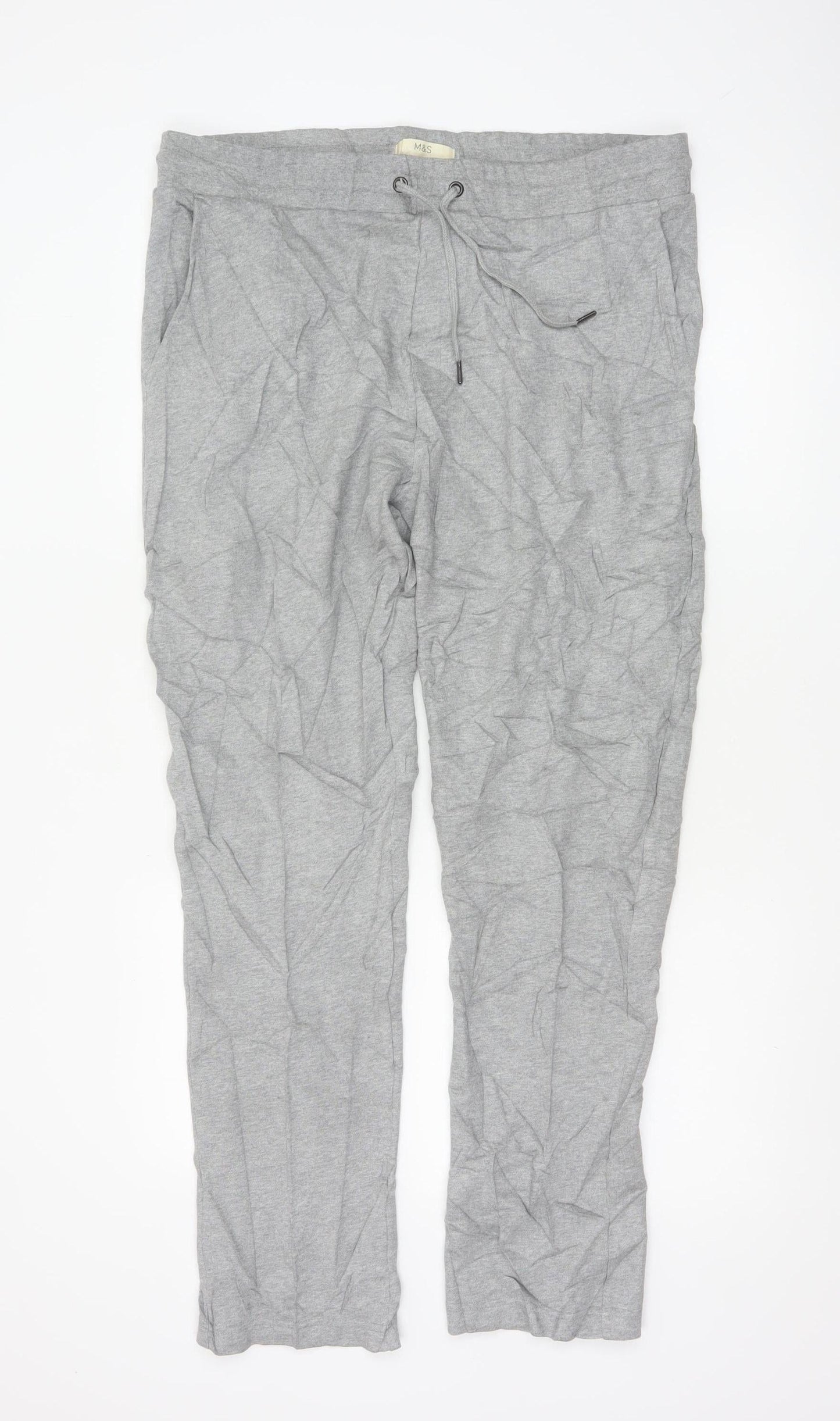 Marks and Spencer Men's Grey Regular Fit Sweatpants Size L