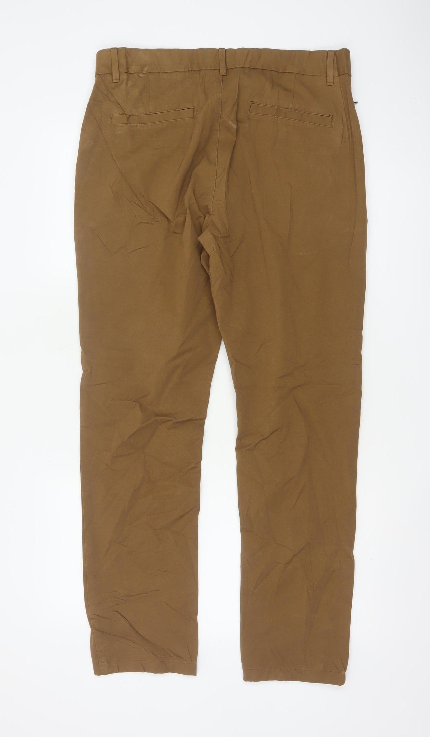Marks and Spencer Men's Brown Slim Fit Chino Trousers 34W 31L