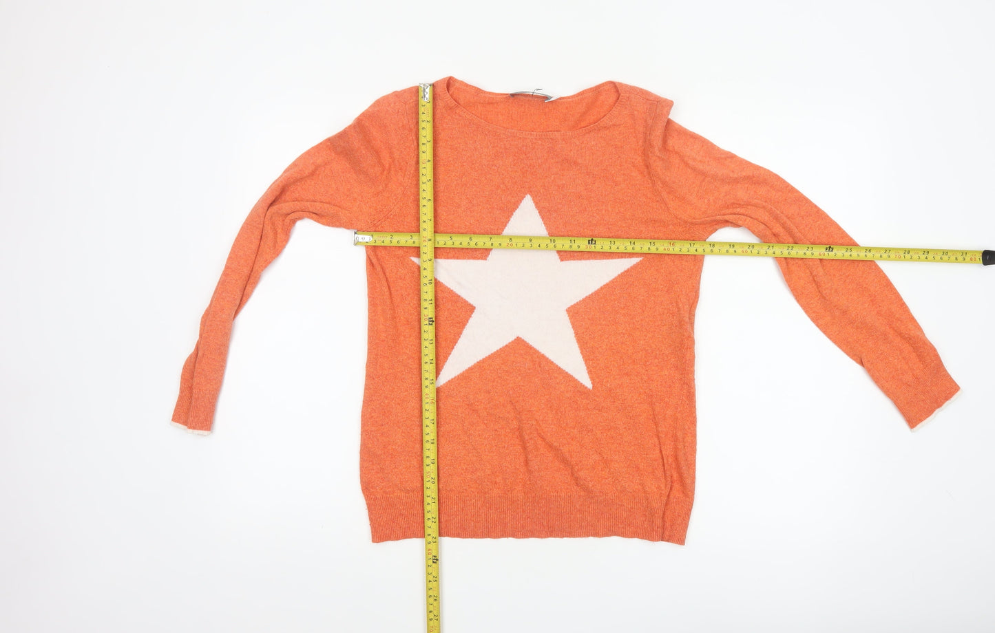 Mint Velvet Women's Orange Star Pullover Jumper Size 8