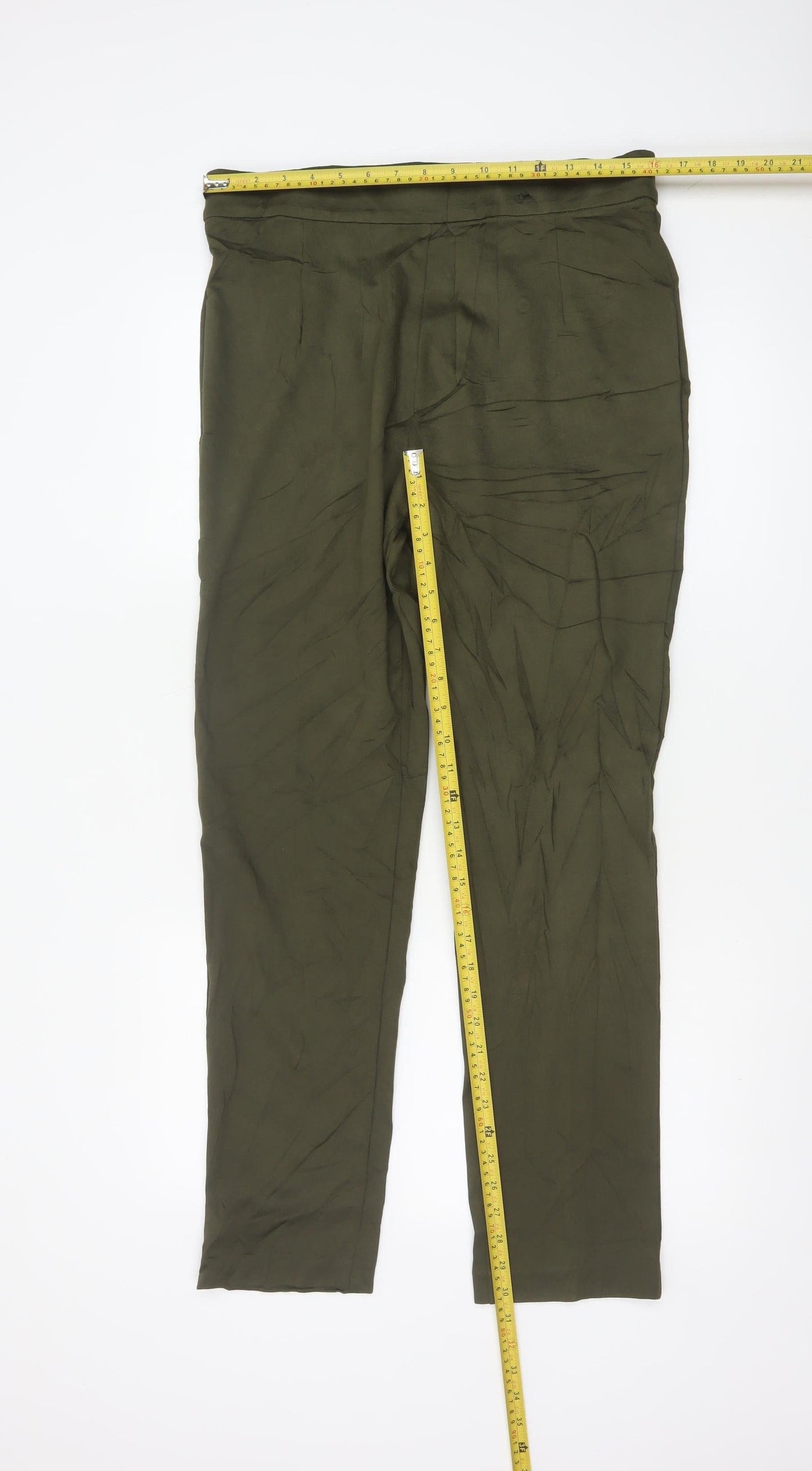 Marks and Spencer Women’s Green Stretch Jersey Trousers Size 14