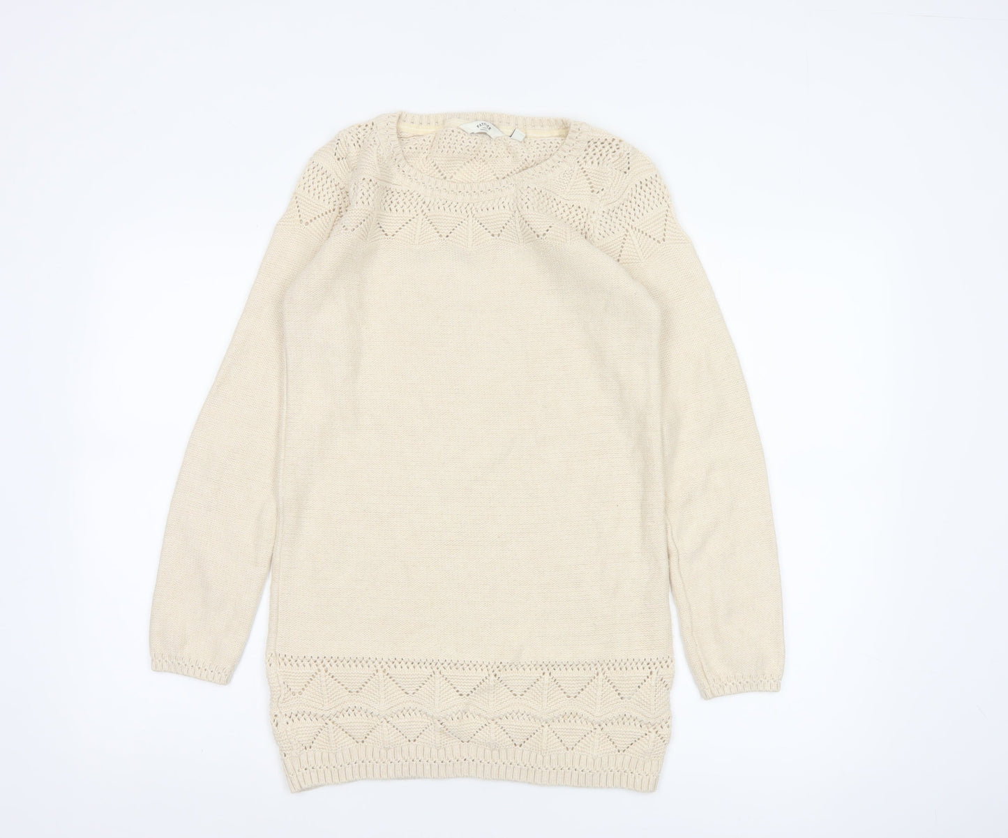 FatFace Women’s Beige Knit Pullover Jumper Size 10 Cotton Blend