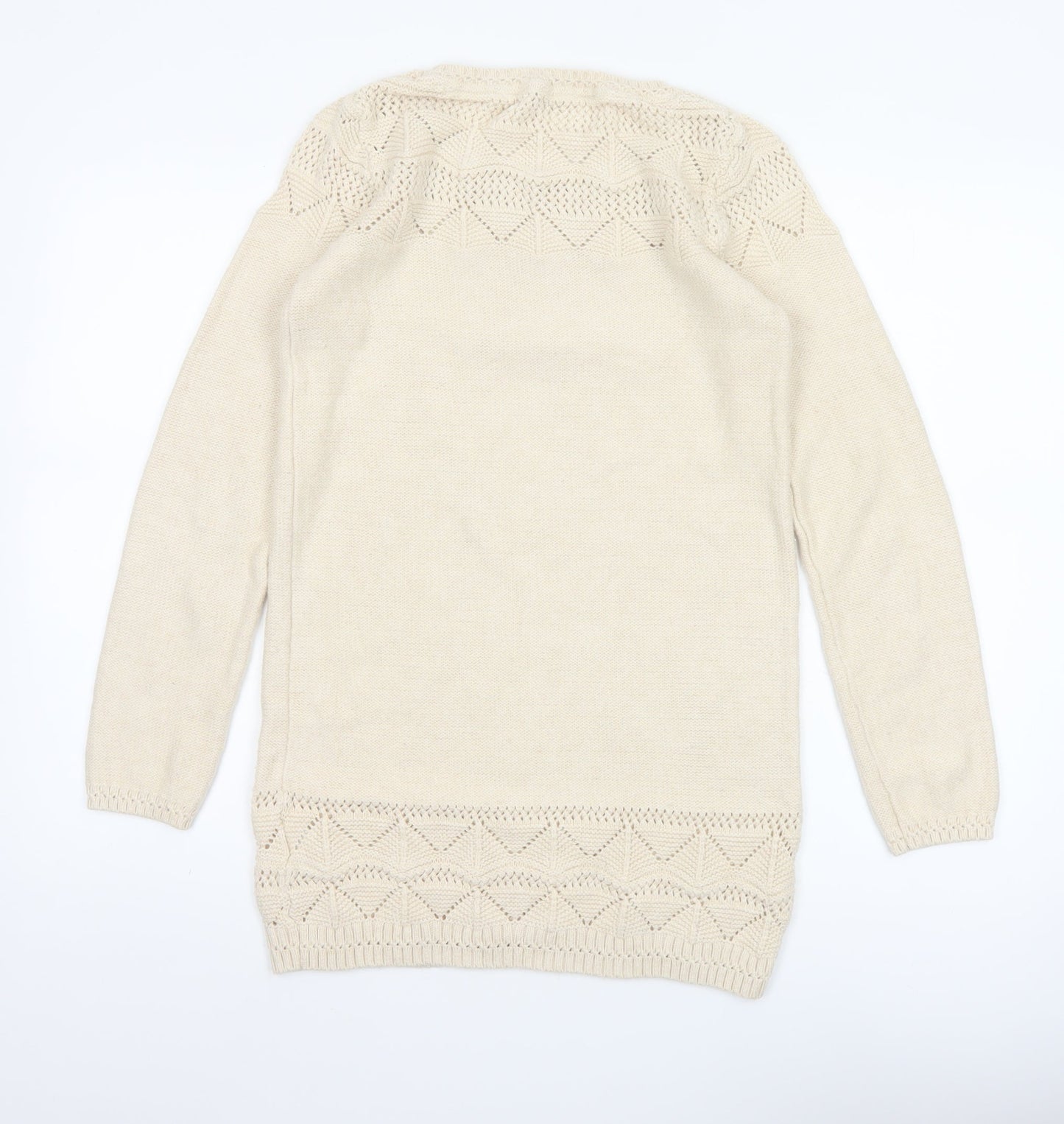 FatFace Women’s Beige Knit Pullover Jumper Size 10 Cotton Blend