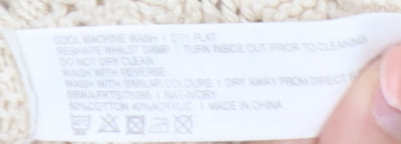 FatFace Women’s Beige Knit Pullover Jumper Size 10 Cotton Blend