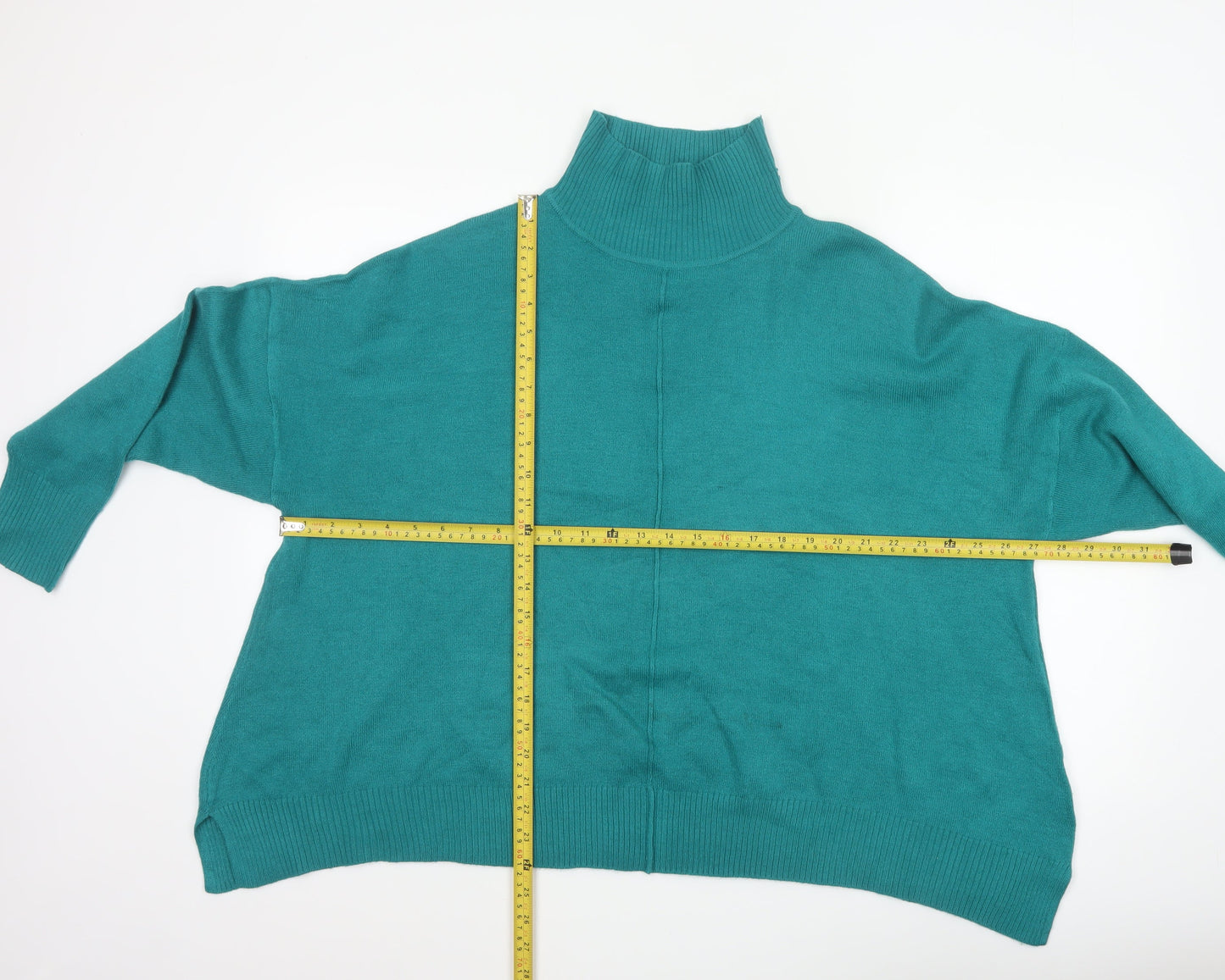 French Connection Women’s Green Roll Neck Relaxed Jumper Size L