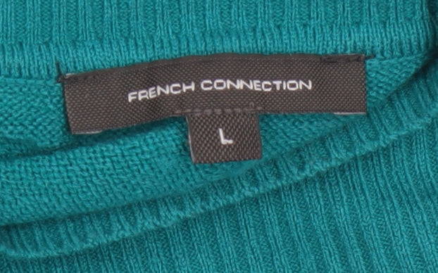 French Connection Women’s Green Roll Neck Relaxed Jumper Size L