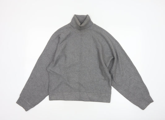 ZARA Women Grey Roll Neck Knit Pullover Jumper Size 14